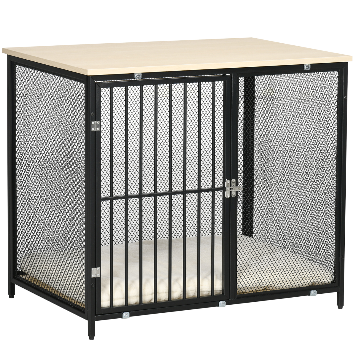 Dog Crate End Table with Washable Cushion, Front Door - Small/Medium Dogs