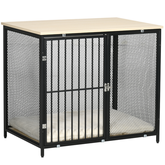 Dog Crate End Table with Washable Cushion, Front Door - Small/Medium Dogs