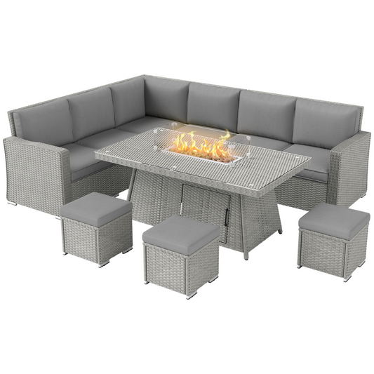 Lux Outdoor Fire Pit Table Set - 50,000 BTU for Cozy Evenings