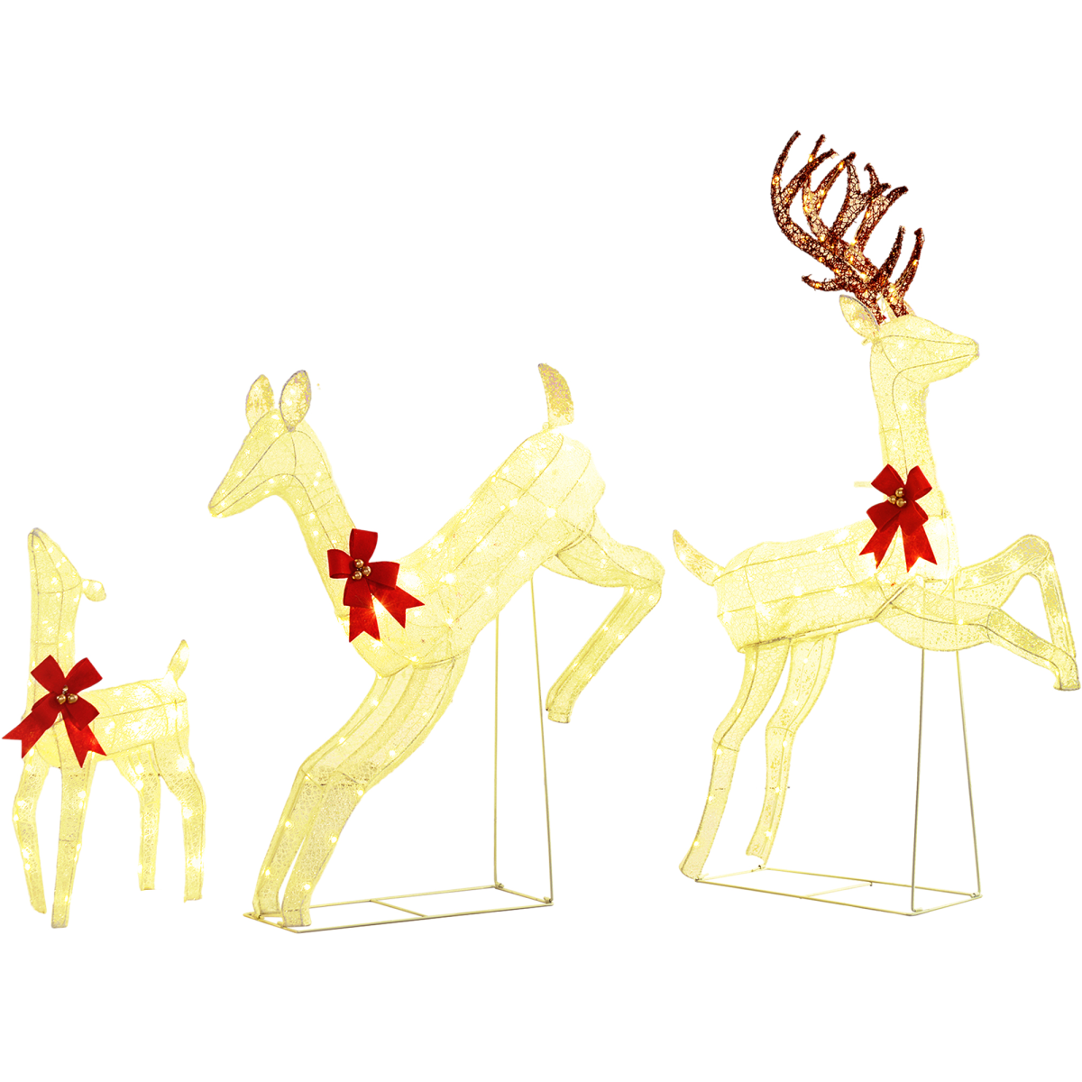 3-Piece 300-LED Christmas Reindeer Family Lighted Decor