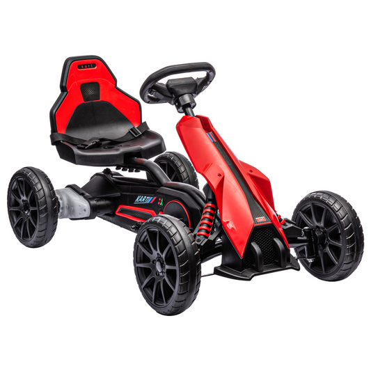 12V Electric Go Kart with 2 Speeds, Forward/Reverse, 3-8 yrs, Red