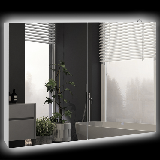 Smart Wall-Mounted Bathroom Cabinet with LED Mirror & USB Charging
