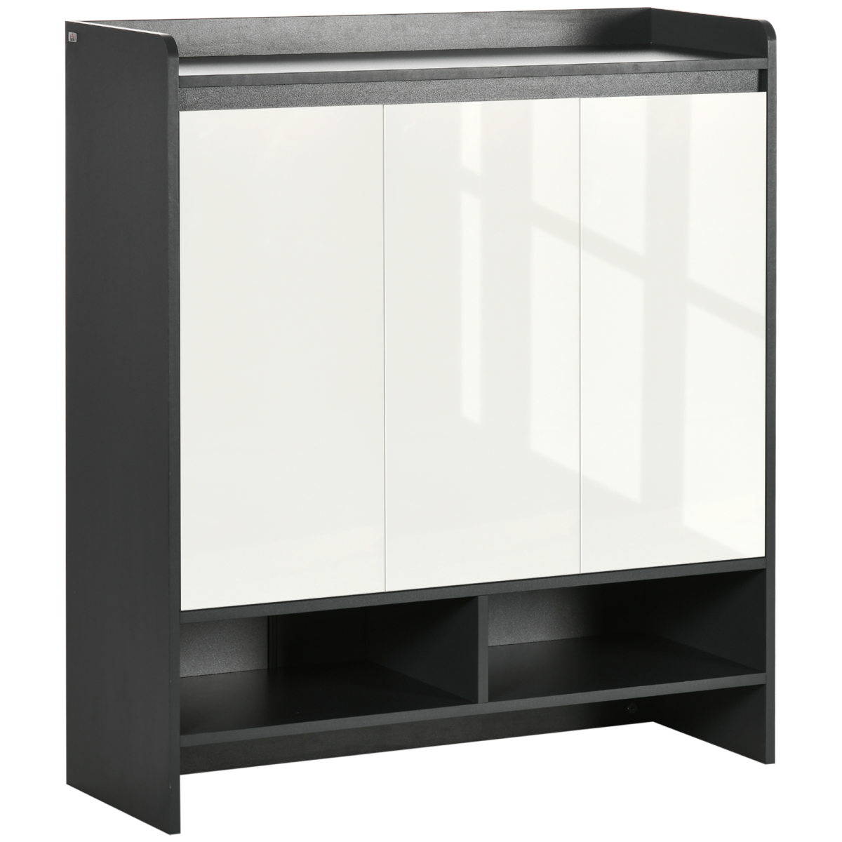 Hallway Shoe Cabinet with Open Compartment & Adjustable Shelves
