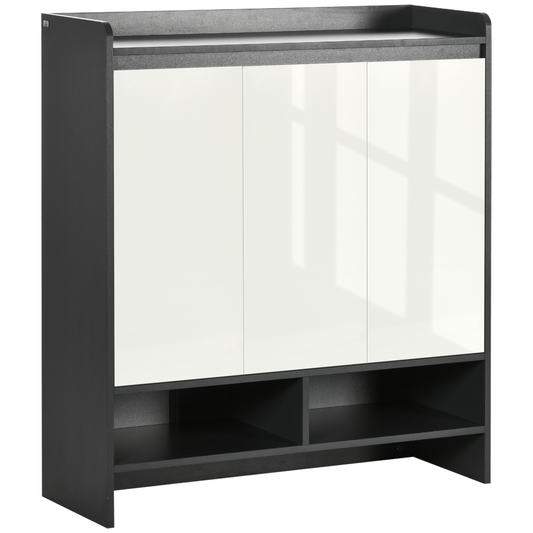 Hallway Shoe Cabinet with Open Compartment & Adjustable Shelves