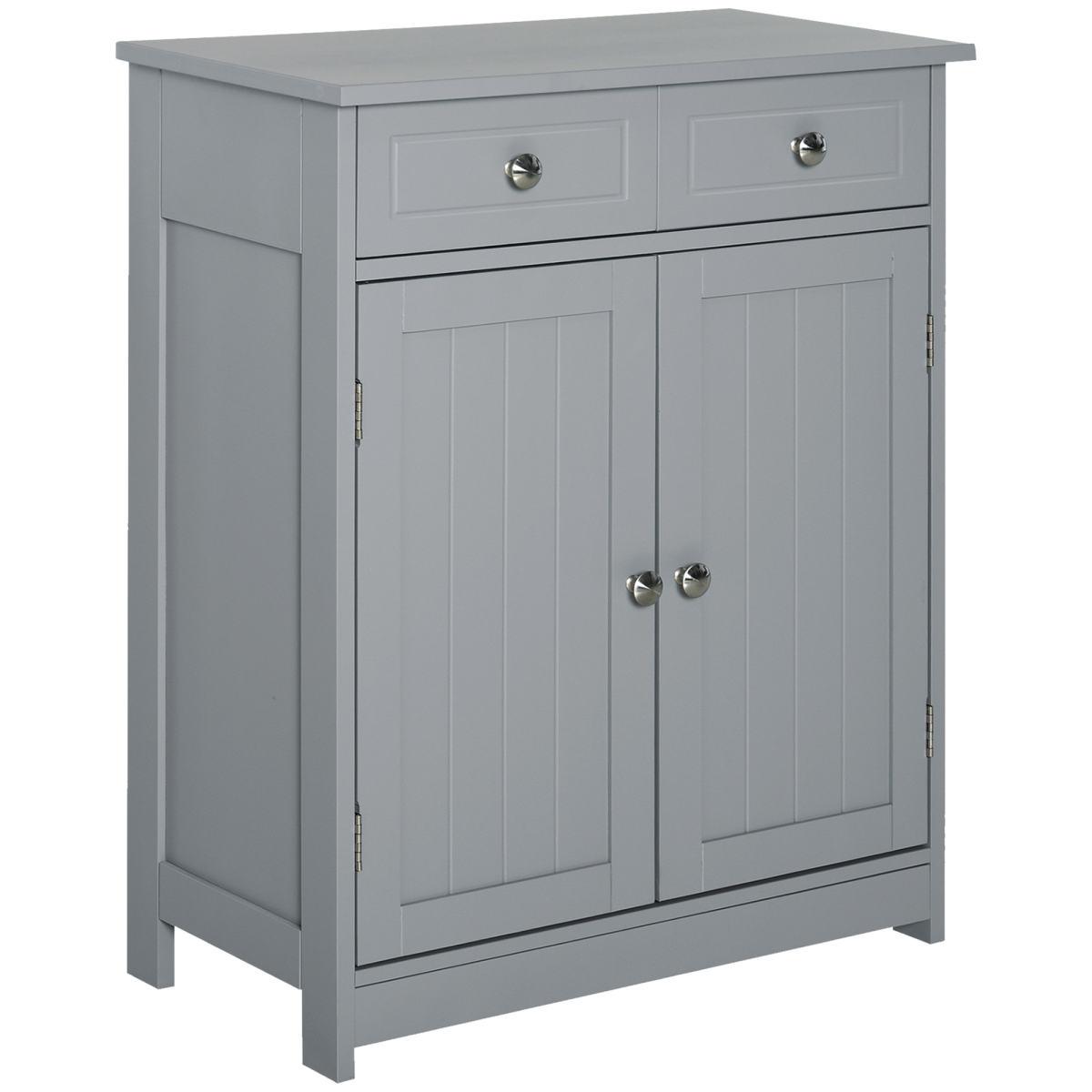 Stylish Grey Bathroom Storage Cabinet with Drawers & Cupboard - 75cm Tall