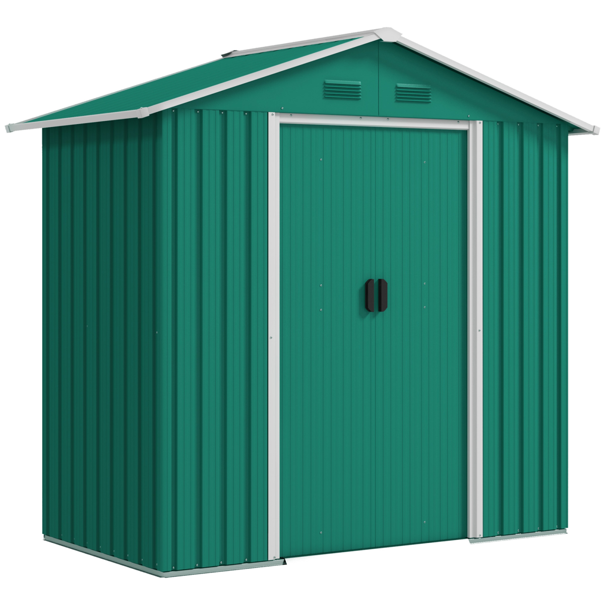 6.5x3.5ft Metal Garden Shed - Rainproof, Lockable, Double Doors