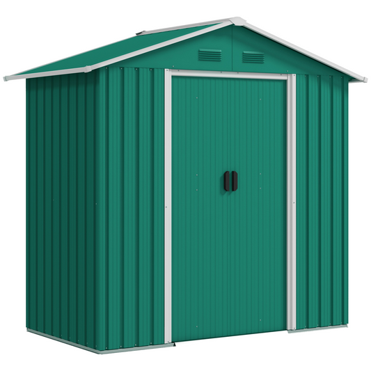 6.5x3.5ft Metal Garden Shed - Rainproof, Lockable, Double Doors