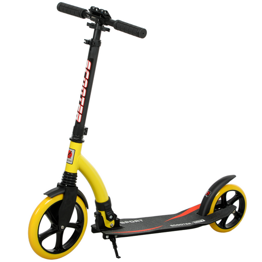 Lightweight Foldable Kick Scooter for Teens & Adults - Smooth Ride in Yellow