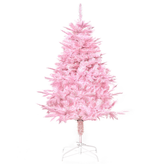 4ft Pink Artificial Christmas Tree - Auto Open, 341-Branch Full Look