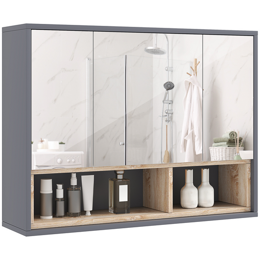 Elegant Wall-Mounted Bathroom Cabinet with Mirror & Smart Storage Solutions