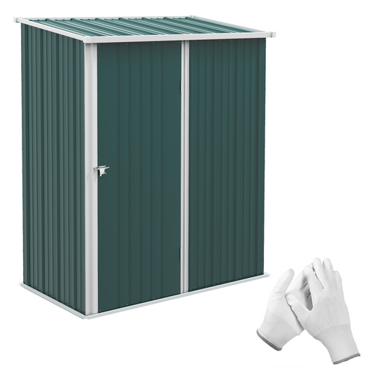 Steel Garden Shed with Lockable Door - Large, Weatherproof, Green