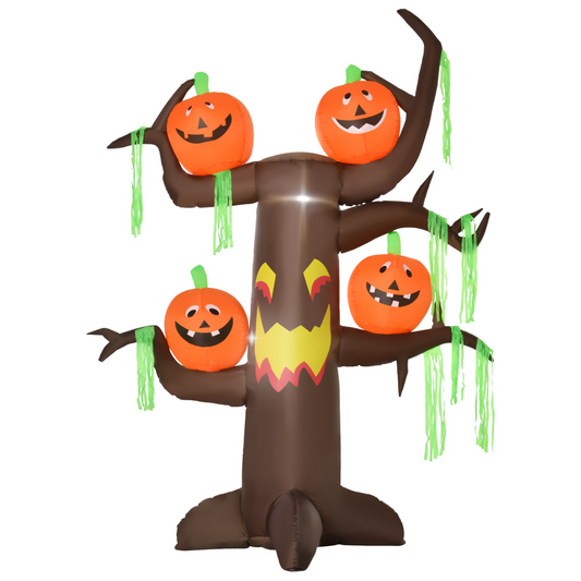 2.4m Halloween Inflatable Ghost Tree with Pumpkins & 6 LED Lights