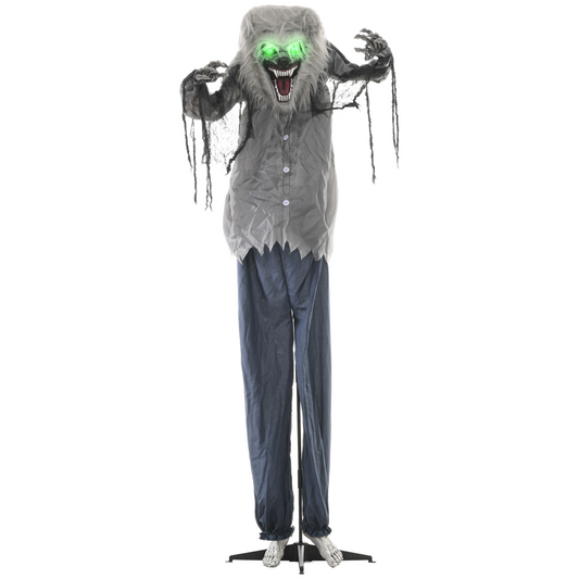 Halloween Skeleton Werewolf Animatronic Prop with Light-Up Eyes