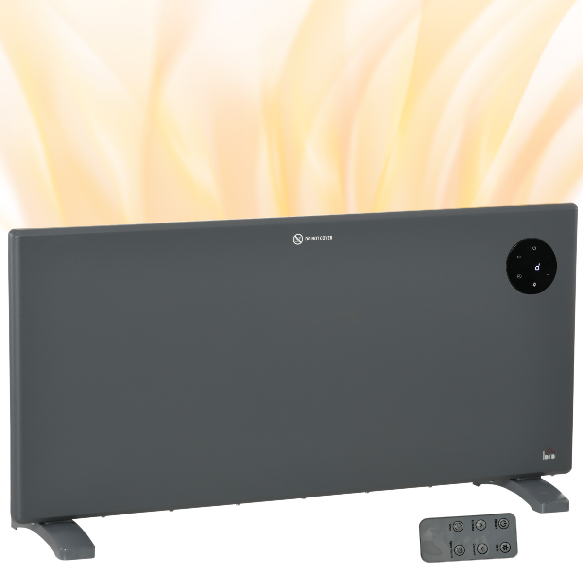 2000W Silent Convector Heater: Stylish, LED Control & Remote