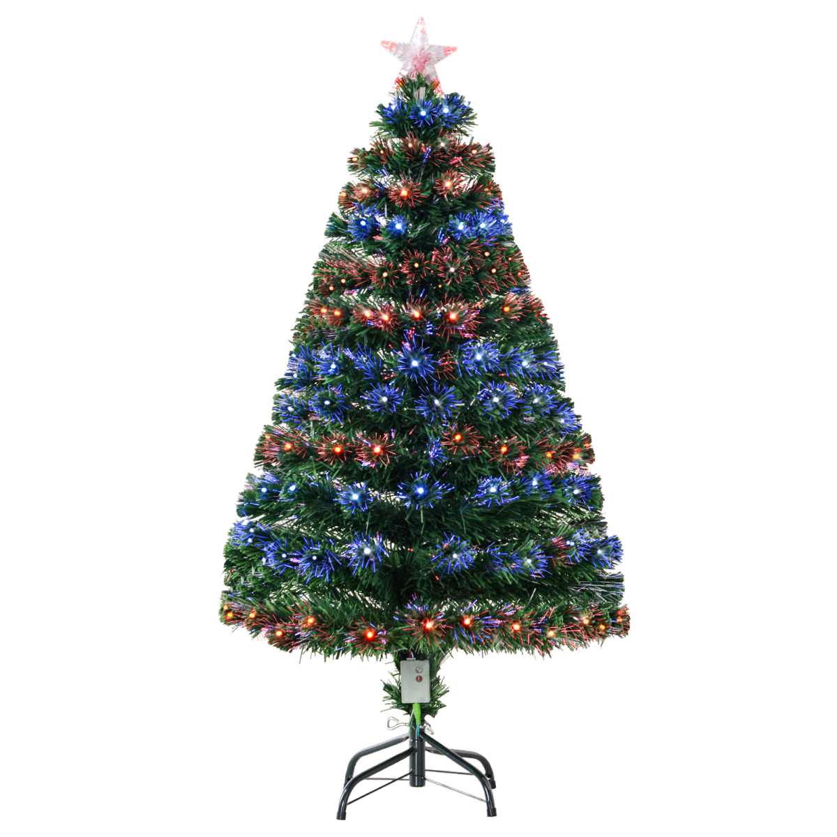 4ft Prelit Artificial Christmas Tree with Multicolor Fiber Optic LED Lights