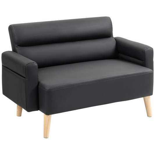 Modern Faux Leather 2-Seater Loveseat - Stylish Compact Comfort