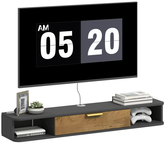 Modern HOMCOM 120cm Floating TV Unit - Stylish Media Console with Storage