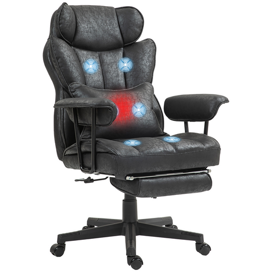 Heated Massage Office Chair - Relaxing Recline & Comfort in Style