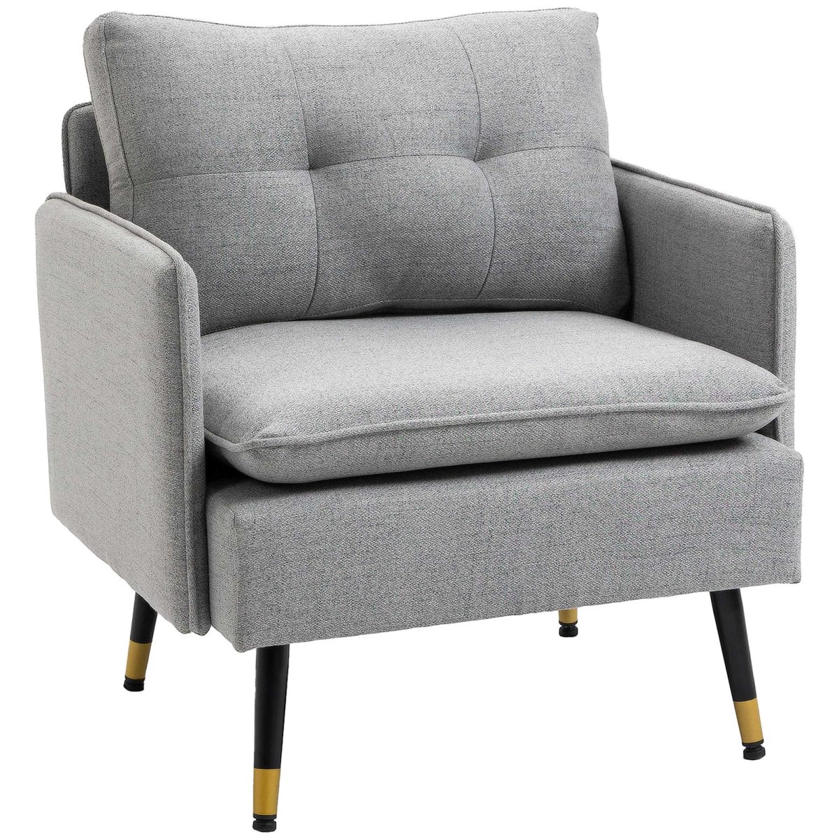 Modern Upholstered One-Seater Sofa - Grey, Comfort & Style