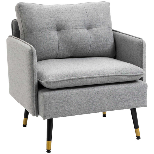 Modern Upholstered One-Seater Sofa - Grey, Comfort & Style