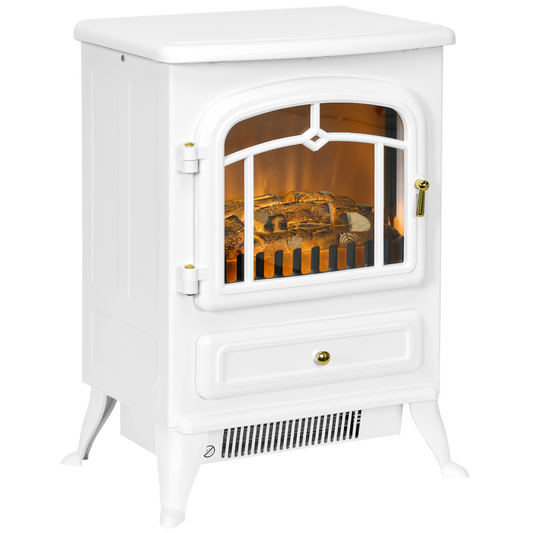 Cozy HOMCOM Electric Fireplace Stove - 950/1850W Vintage Log Flame Effect