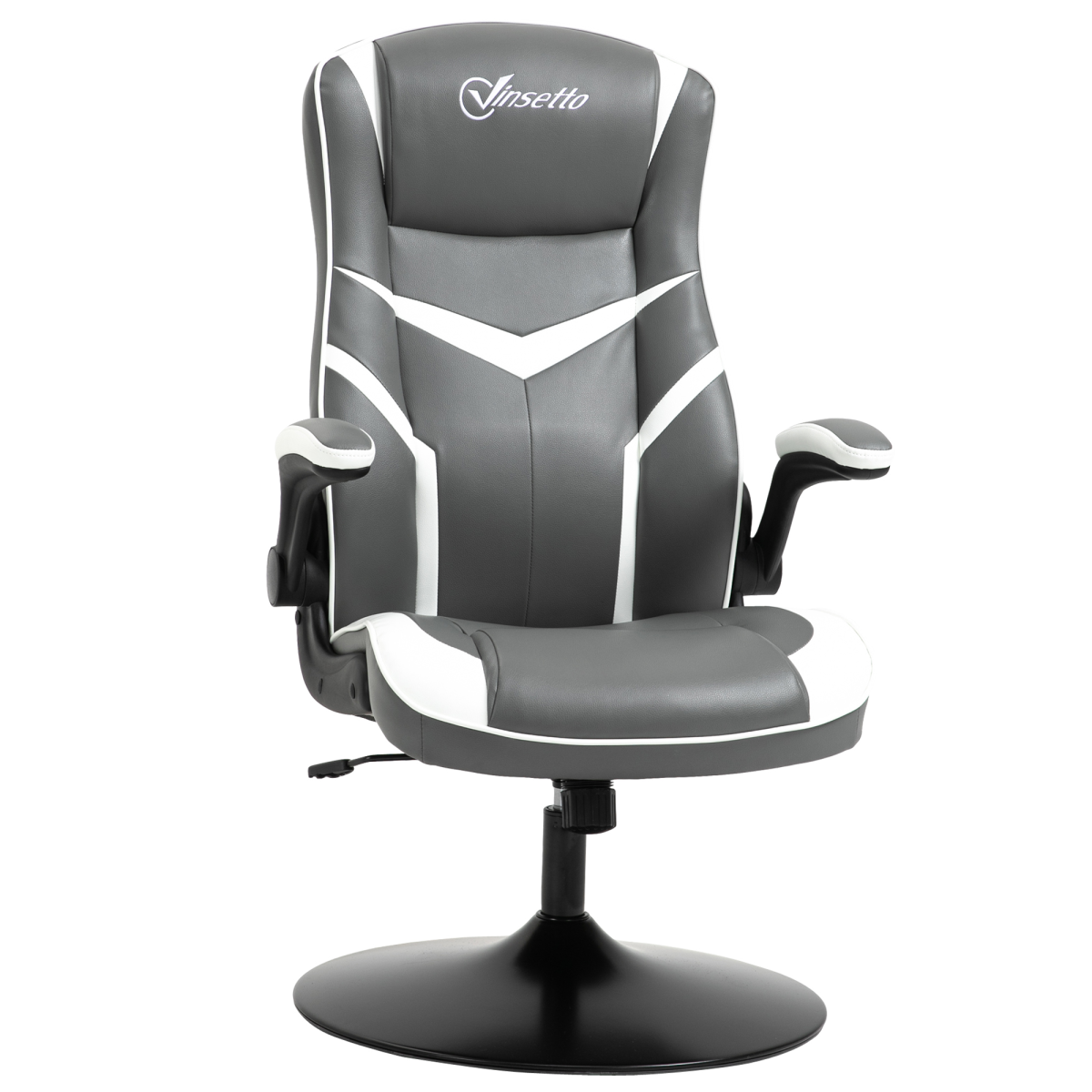 Ergonomic High-Back Gaming Chair with Swivel Base - Grey