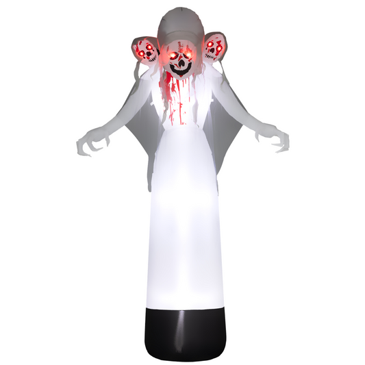 8.9ft Tall Halloween Inflatable Three-Head Witch Ghost