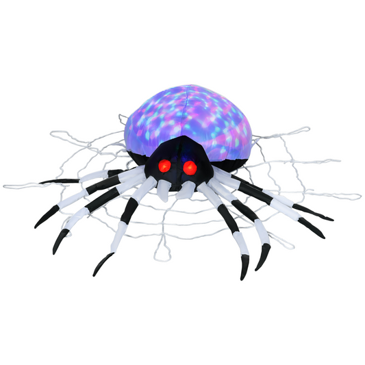 5FT Halloween Inflatable Spider with LED Eyes - Outdoor Garden Display