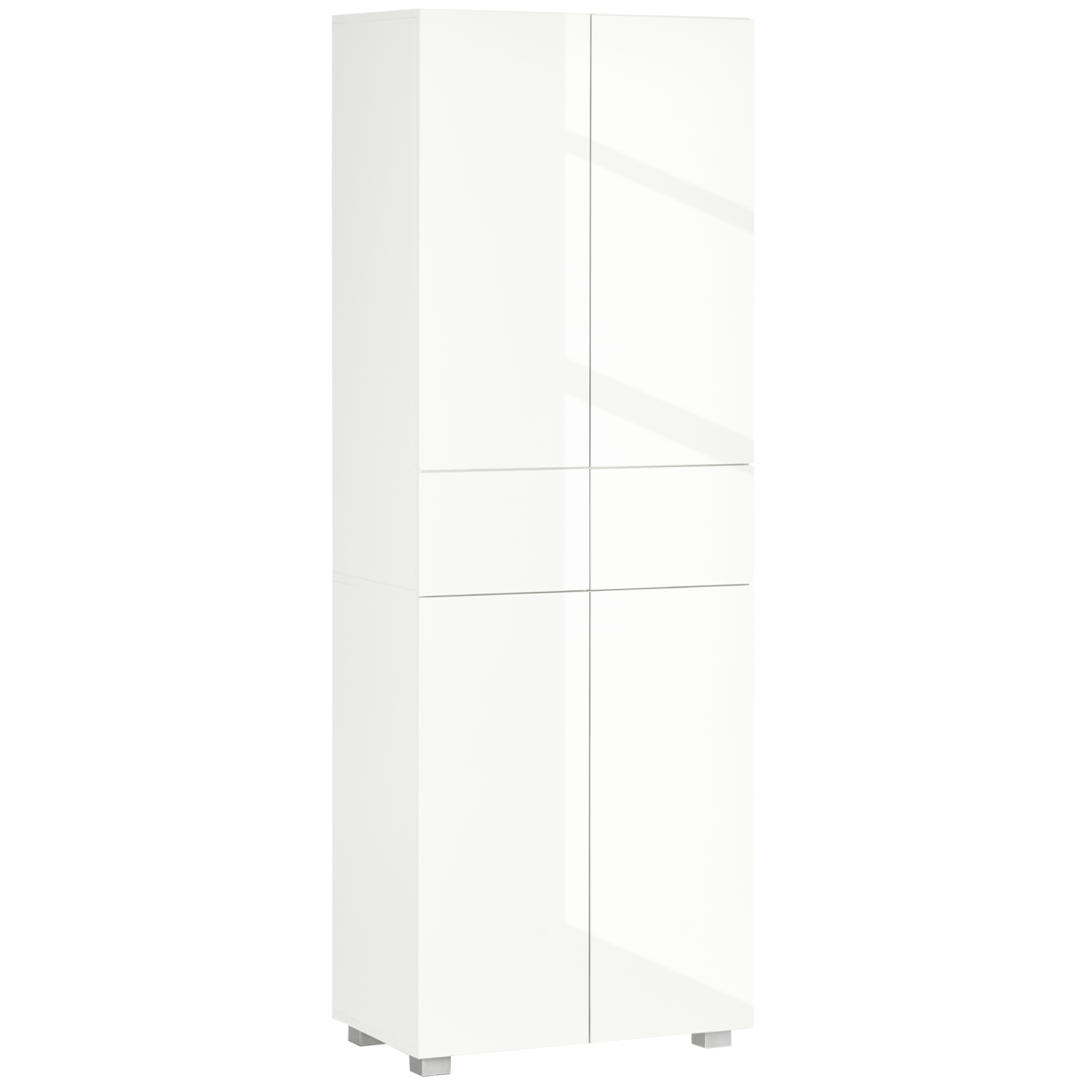 Elegant Freestanding 4-Door Kitchen Storage Cabinet with Adjustable Shelves