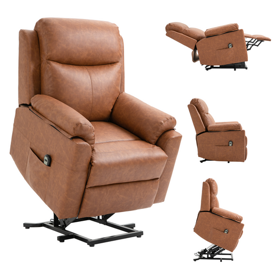 Power Lift Chair: Electric Riser Recliner with Remote - Brown