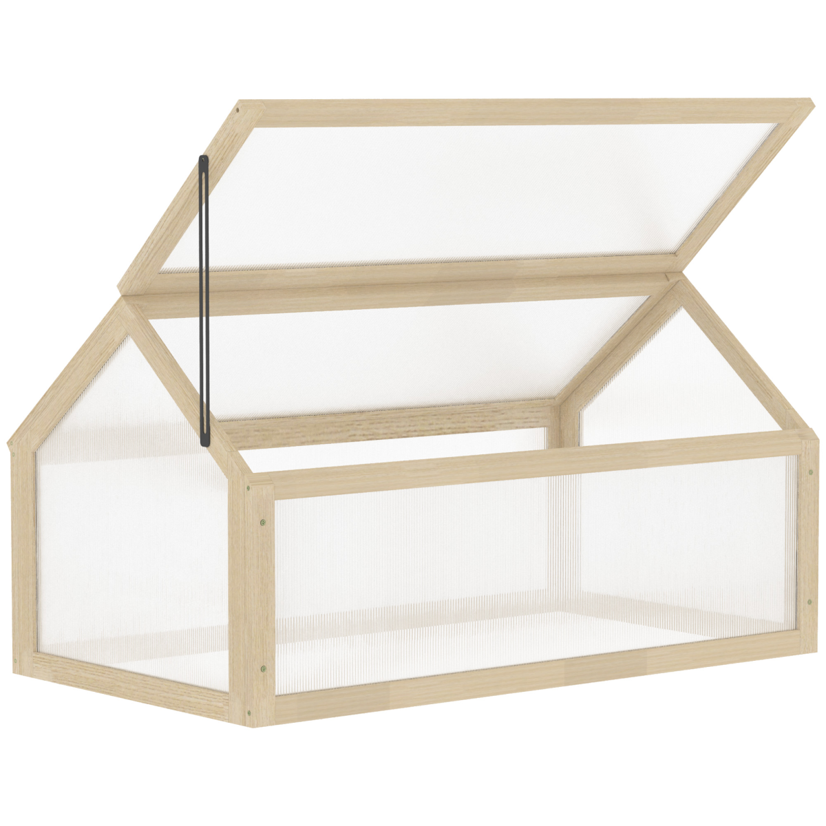 Wooden Cold Frame Greenhouse 90x52 cm with Polycarbonate Panels