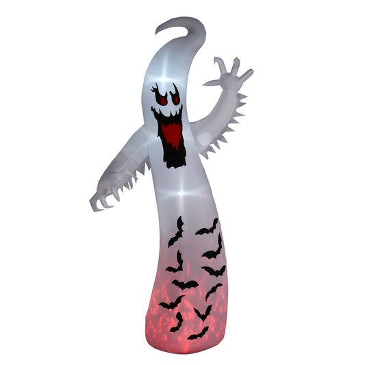 11.8ft Spooky Ghost Inflatable with LED Lights and Rotating Flame