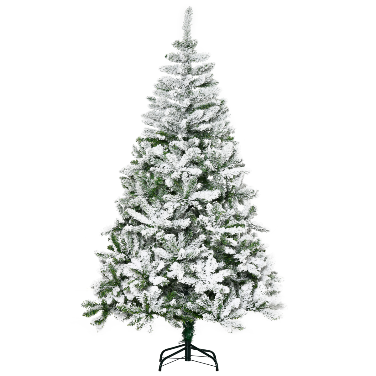 6ft Snow-Flocked Artificial Christmas Tree with Realistic Branch Tips