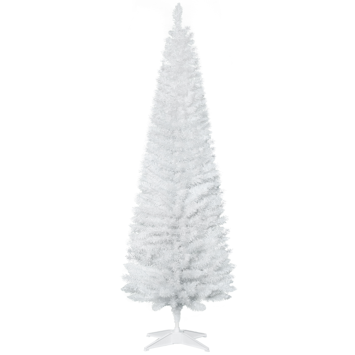 1.8m White Pencil Slim Christmas Tree, 390 Tips, Easy Setup