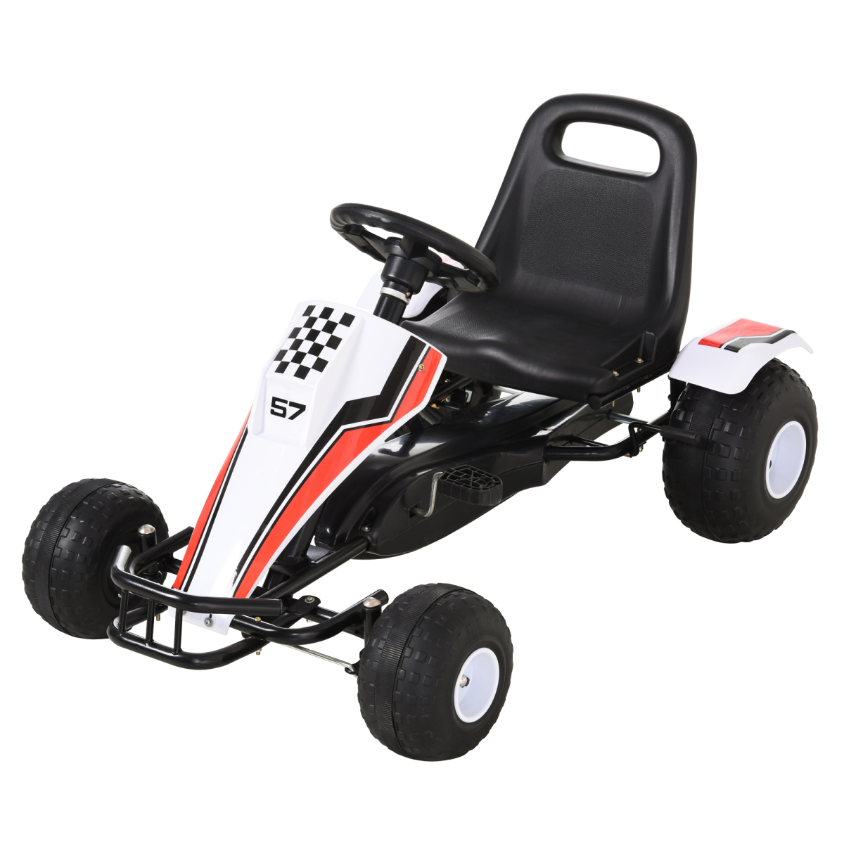 Kids' Racing Pedal Go-Kart with Steering Wheel, Gears & Brakes