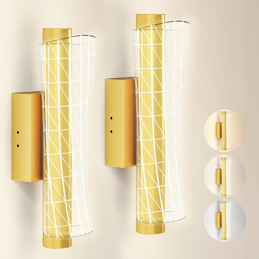 Modern Golden Geometric LED Wall Lamp Set - Transform Your Space Today!