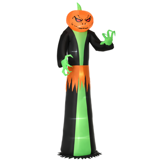 9ft Halloween Pumpkin Ghost Inflatable with Built-in LED Lights