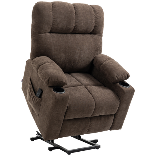 EZ Lift Electric Recliner Chair for Seniors - Comfort & Support in Brown