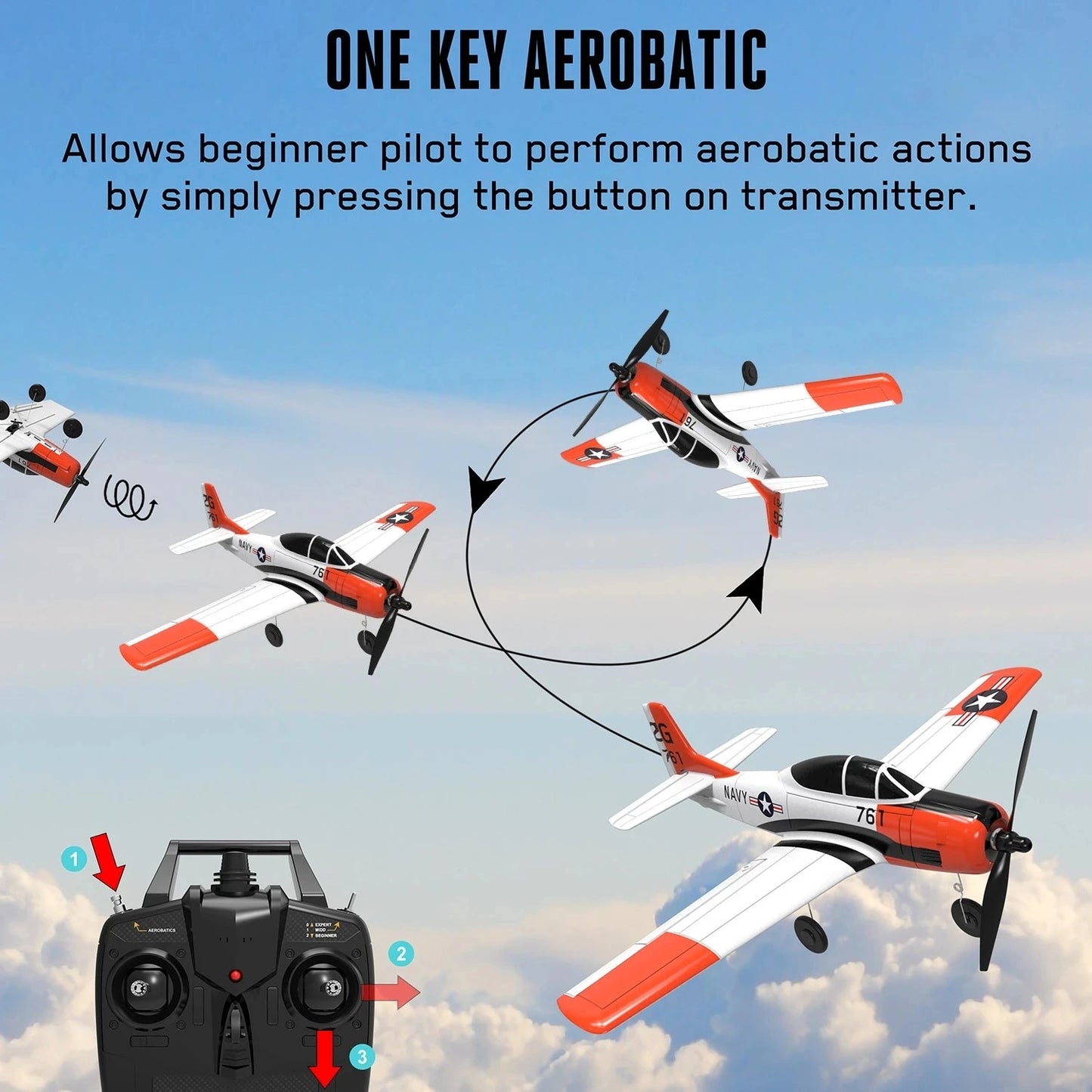 Volantex T-28 Trojan RC Plane 2.4G 4CH RTF