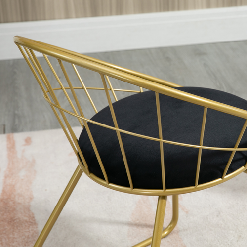 Chic Gold Metal Wire Dining Chairs Set of 2 - Stylish & Comfortable
