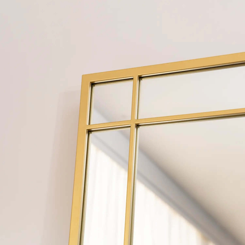 Aimi Gold Metal Leaner Window Mirror - Chic Full-Length Elegance (180x105cm)