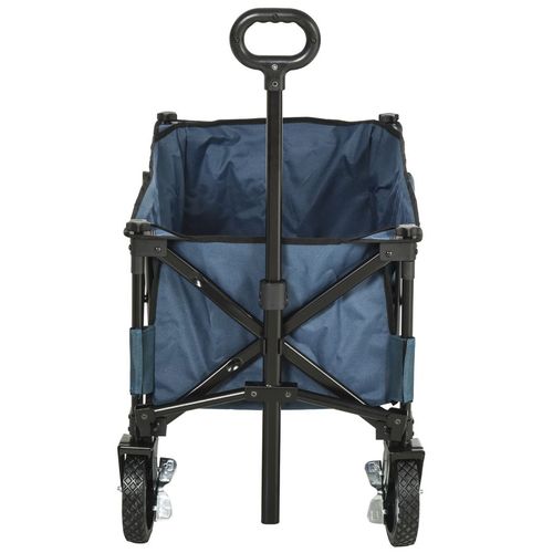 Pull Along Cart Folding Cargo Wagon Trailer Trolley For Beach Garden w/ Handle