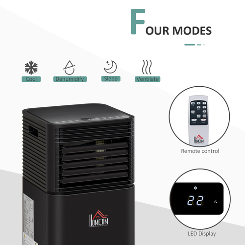 4-in-1 Portable 5000 BTU Air Conditioner with LED Display & Timer