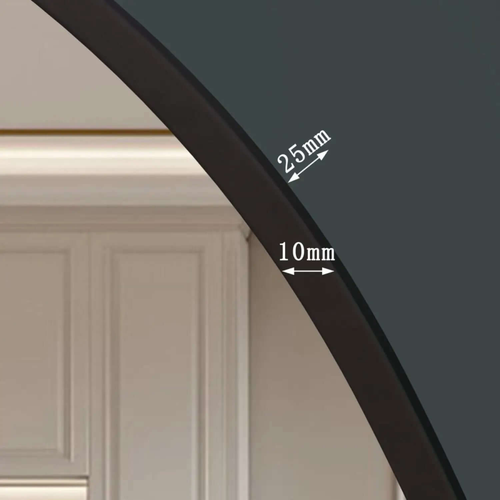 Akiko Black Arched Metal Mirror - Elegance in Every Reflection, 180cm x 105cm
