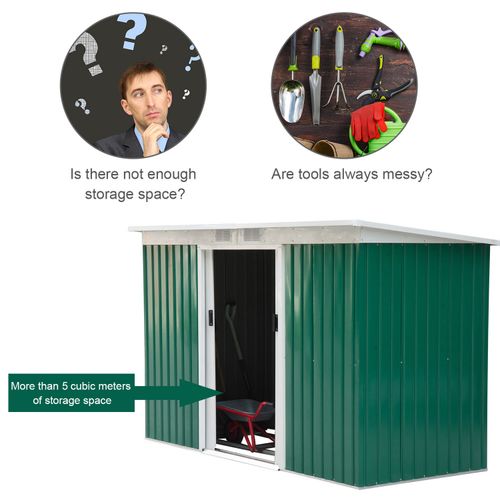 9ft x 4.25ft Garden Metal Storage Shed Equipment Tool Box Ventilation & Doors