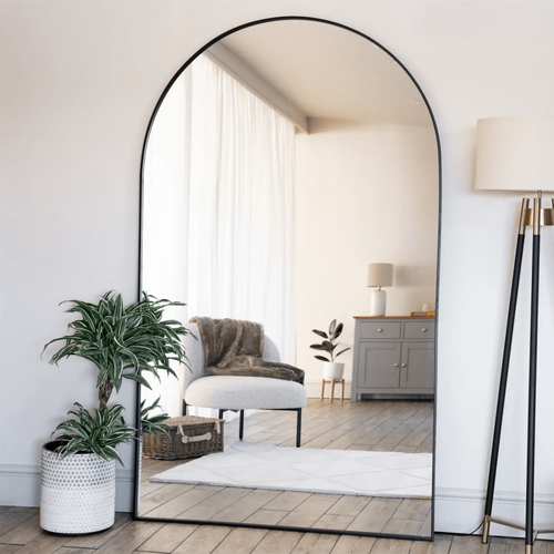 Akiko Black Arched Metal Mirror - Elegance in Every Reflection, 180cm x 105cm