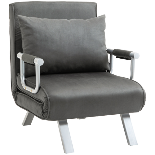 Versatile Foldable Sofa Bed Armchair - Space-Saving Comfort in Dark Grey