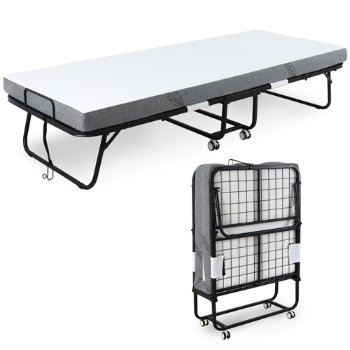 Portable Folding Bed with 10cm Mattress - Perfect for Last-Minute Guests!