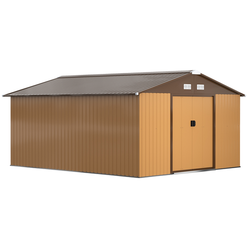 13ft x 11ft Metal Garden Shed with Vent Doors - Secure & Durable